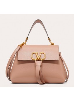 V.alentino Small Vring Handbag In Pink Buffalo Leather High
